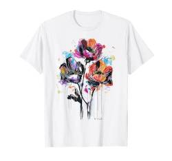 Boho Style Floral Pastel Design Blumen Hipster Streetwear T-Shirt von RTUZ