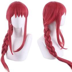 Anime Chainsaw Man Makima Long Red Braiding Cosplay Wig Synthetic Hair Halloween Costume Party Wigs For Men von RUIRUICOS