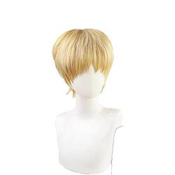 Attack on Titan Armin Arlert Short Silky Straight Boy's Shaggy Layered Yellow Synthetic Hair Men Cosplay Wig+ Wig Cap von RUIRUICOS