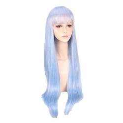 Re zero Ram Rem Cosplay Wig Synthetic Hair Life In A Different World From Zero Halloween Costume Blue Pink Wigs For Women OneSize bluewiglong von RUIRUICOS