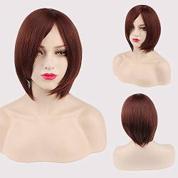 Thick Short Bob Wig Cosplay Costume Synthetic Hair Pink Orange Yellow Grey Black White Blue Purple Wigs For Women OneSize picturecolor von RUIRUICOS