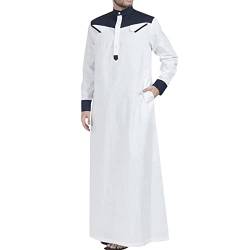 RUMAOZIA Arabische Kleidung Herren Muslim Kaftan Abaya Herren Muslimische Kleider Männer Islamische Gebetskleidung für Männer Mittlerer Osten Saudi-arabische Roben Türkisch Kleider Thobe von RUMAOZIA