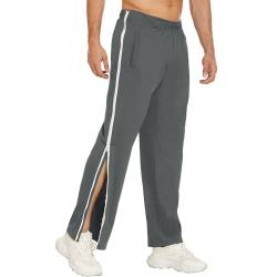 RUMAOZIA Reha Hose Herren Seitlich zu öffnen Jogginghose Herren Reissverschluss Atmungsaktiv Sweathose Weite Leicht Freizeithose Outdoorhose Große Größen Baggy Trainingshose von RUMAOZIA