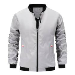 RUMAOZIA Übergangsjacke Herren Bomberjacke Blouson Sommer Jacken Leichter Windbreake Jacket Freizeitjacke Herbstjacke Dünne Windjacke Casual Collegejacke Fahrradjacke Männer Outwear Pilotenjacke von RUMAOZIA