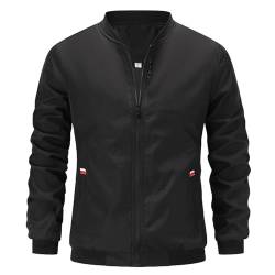 RUMAOZIA Übergangsjacke Herren Bomberjacke Blouson Sommer Jacken Leichter Windbreake Jacket Freizeitjacke Herbstjacke Dünne Windjacke Casual Collegejacke Fahrradjacke Männer Outwear Pilotenjacke von RUMAOZIA