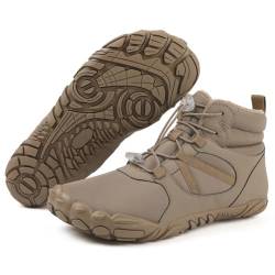 RUYI Barfußschuhe Winter Herren Damen Barfussschuhe Wasserabweisend, Warm Gefüttert Winterschuhe Traillaufschuhe mit rutschfest Sohle & Breiter Zehenbox von RUYI