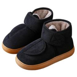 RUYI Diabetiker Hausschuhe Herren Damen Warm Hausschuhe Winter Verstellbar Klettverschluss Extra Weit Pantoffeln Bequemer Rehaschuhe für Senioren mit Rutschfeste Sohle von RUYI