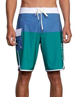 RVCA Men's 4-Way Fixed Waist 20 Inch Stretch 20 Boardshort/Vintage Green, 34 von RVCA