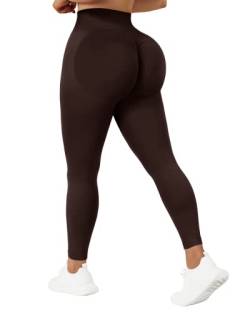 RXRXCOCO Cross Waist Nahtlose Gym Leggings für Damen High Waist Boom Booty Laufhose Push Up Scrunch Butt Figurbetonte Sporthose Leggings von RXRXCOCO