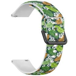 Kompatibel mit Withings ScanWatch Light/Move/Move ECG, ScanWatch 1 & 2 (38 mm), Steel HR 36 mm, 18 mm (Retrostyle Luxurious Floral Graphic), 18 mm weiches Silikon-Sportarmband, Silikon, Kein Edelstein von RYANUKA