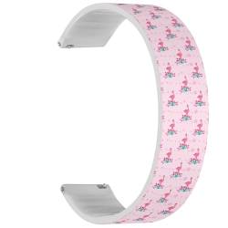 Solo Loop-Armband, kompatibel mit Forerunner 645/645 Music, Forerunner 55, Garmin Forerunner 245/245 Music (Pink Flamingos 3), Schnellverschluss, 20 mm, dehnbares Silikonband, Zubehör, Silikon, Kein von RYANUKA