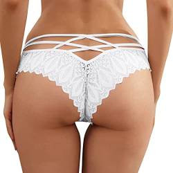 Panty Damen für Sex mit Spitze Hipster Erotisch Unterwäsche Verführerisches Lace Unterhose Frauen Schlüpfer Spitzen-Blume Hollow Out Slips Atmungsaktiv Erotic Lingerie Panty Spitzen String Tanga # von RYTEJFES