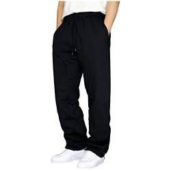 RYTEJFES Trainingshose Herren Breite Open Leg Casual Freizeithose Kanaken Style Baggy Trainingshose Jogginghose Lange Baumwolle Sporthose Elastische Lang Jogginghosen Track Pants von RYTEJFES