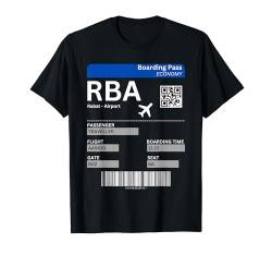 Boarding Pass Rabat RBA Flugticket Marokko Urlaub Rabat T-Shirt von Rabat Marokko Bekleidung & Geschenkideen