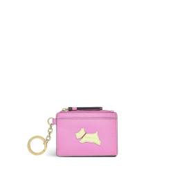 Radley Kleiner Leder-Schlüsselanhänger mit Reißverschluss, Münzgeldbörse, Kartenhalter, Radley Respects in Pink, rose, S, Klassisch von Radley