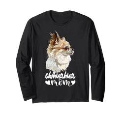 Chihuahua Mama Weiß Chiwawa Langhaarige Mutter Mama Langarmshirt von Raf THE ARTIST Designs