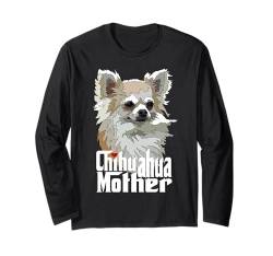 Langhaar Chihuahua Mutter Langhaar Chiwawa Hund Mama Mama Langarmshirt von Raf THE ARTIST Designs