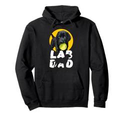 Schwarzer Labrador-Welpe mit Tennisball Retriever Papa Vater Pullover Hoodie von Raf THE ARTIST Designs