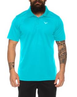 Raff&Taff Herren Sport Poloshirt leicht Pflegeleicht schnell trockend (RT-P-2000-Türkis-7XL) von Raff&Taff