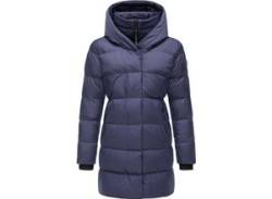 Kurzmantel RAGWEAR "Niara" Gr. 4XL (48), blau (dunkelblau) Damen Mäntel stylischer, gesteppter Wintermantel mit gefütterter Kapuze von Ragwear