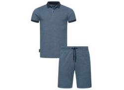 Poloshirt RAGWEAR "Set Porpi" Gr. XL (54), blau (navy) Herren Shirts Modisches Set aus Hemd und kurzer Hose von Ragwear