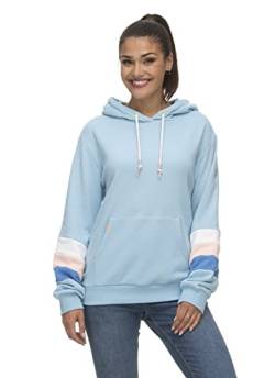 Ragwear Happier Damen Frauen Kapuzenpulli,Kapuzenpullover,Hoodie,Pullover mit Kapuze,Blau,L von Ragwear