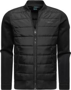 Ragwear Herren Übergangsjacke leichte Steppjacke kurz mit Rippstrick-Ärmeln Hallmar Black Gr. XL von Ragwear