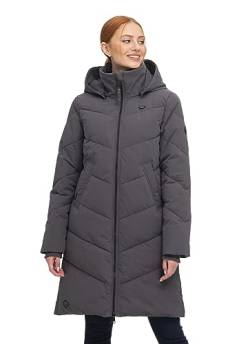 Ragwear REBELKA Damen Frauen Mantel,Parka,Steppmantel,lange Jacke,Stehkragen,wasserdicht,Grau,S von Ragwear