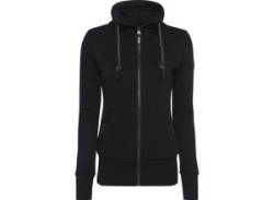 Sweatjacke RAGWEAR "RYLIE ZIP O" Gr. XL (42), schwarz (1010 schwarz), Damen, Sweatware, Obermaterial: 65% Baumwolle, 35% Polyester, unifarben, kontrastfarbene Details, Sweatjacken, Jacke mit extra breiten Bündchen von Ragwear