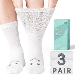 Rahhint Merino Wolle Diabetikersocken 3 Paar，ohne Gummi & ohne Naht Bambus Socken für Damen Herren von Rahhint