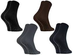 Rainbow Socks - Damen Herren Antirutsch Diabetiker Socken Ohne Gummibund ABS - 4 Paar - Schwarz Braun Blau Graphit - Größen 42-43 von Rainbow Socks