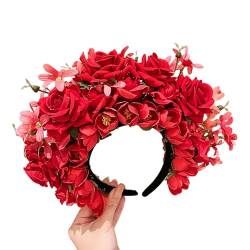 Rosen-Stirnband für Damen und Mädchen, Blumen-Haarband, Hochzeit, Festival, Partys, Seide, Haarschmuck von Ralondbey