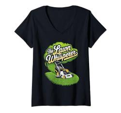 Damen Rasen Rasenmäher Gartenarbeit - Liebhaber Garten Mähen T-Shirt mit V-Ausschnitt von Rasenmäher Geschenke & Ideen