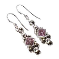 Ravishing Impressions Ohrringe aus 925er-Sterlingsilber mit natürlichem rosa Quarz-Edelstein, baumelnde Ohrringe für Damen und Mädchen, mit feinem Schmuck, Stein, rosa, Quarz von Ravishing Impressions