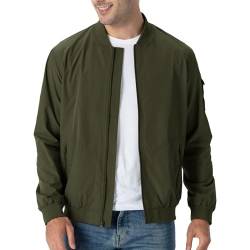 Rdruko Bomberjacke Herren Blouson jacke Übergangsjacke Leichte Fliegerjacke Herbst Male Freizeit Outdoor Jacken-Armeegrün L von Rdruko