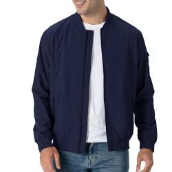 Rdruko Bomberjacke Herren Blouson jacke Übergangsjacke Leichte Fliegerjacke Herbst Male Freizeit Outdoor Jacken-Marineblau XL von Rdruko