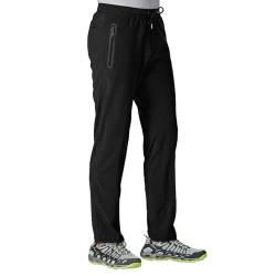 Rdruko Jogginghose Herren Lang Trainingshose Sporthose Schnelltrocknend Freizeithose Männer Fitness mit Reißverschlusstaschen-Schwarz 3XL von Rdruko