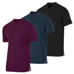 3er-Pack: Herren-Poloshirt aus Baumwoll-Piqué, kurzärmelig, athletisch, Regular & Big-Tall (S-5X), Set C, XX-Large von Real Essentials