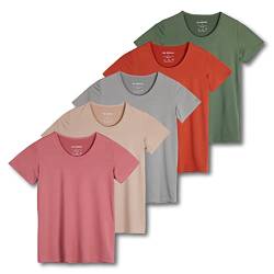 Real Essentials 5er-Pack: Damen Dry Fit Tech Stretch Kurzarm Rundhals Athletic T-Shirt (erhältlich in Übergröße), 12 Stück, 3X von Real Essentials