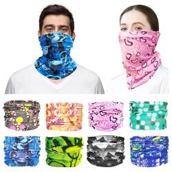 Realure 8 Stück Bandana Kopftuch, Paisley Bandana Damen Herren, Multifunktionale Halstuch Sommer Square Haar Schal, Elastizität Kopftücher, Armtuch, Nickituch 50x25cm, für Biker Laufen Yoga Fischen von Realure