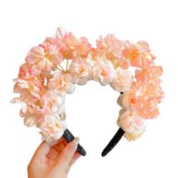 Rebellious Elegantes Blumen Haarteil Kulturelles Stirnband Stoffmaterial Blumen Stirnband Blumen Haarschmuck Traditionelles Kleid Blumen Kopfbedeckung von Rebellious