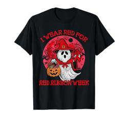 Im Oktober tragen wir rote Halloween-Wochenbewusstsein T-Shirt von Red Ribbon Week Awareness Halloween Matching Shirt