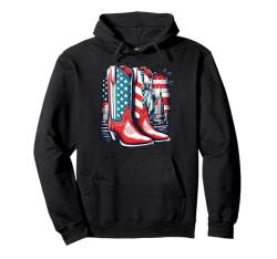 Rot Weiß und Stiefel Amerikanische Flagge 4. Juli Pullover Hoodie von Red White And Boots