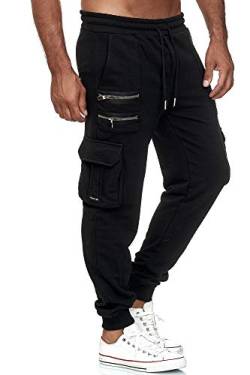 Red Bridge Herren Cargo Jogginghose Jogger Hose Trainingshose Double Zip M4246 Schwarz L von Redbridge