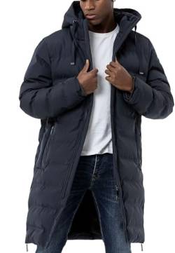 Red Bridge Herren Jacke gefütterte Lang geschnittene Steppjacke Bubble Jacket Dunkelblau L von Redbridge