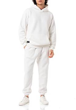 Red Bridge Herren Jogginganzug Sweat Suit Set Hoodie Hose Premium Loose-Fit Ecru XXL von Redbridge