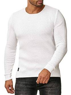 Red Bridge Herren Strickpullover Rundhals-Ausschnitt Pullover Weiß M von Redbridge