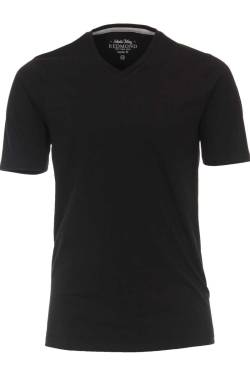 Redmond Regular Fit T-Shirt V-Ausschnitt schwarz, Einfarbig von Redmond