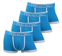 Reedic Herren Boxershorts Baumwolle 4er Pack, Größe XX-Large (2XL), Farbe je 4X blau von Reedic