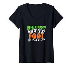 Damen Reflexologie-Reflexologe T-Shirt mit V-Ausschnitt von Reflexologist Reflexology